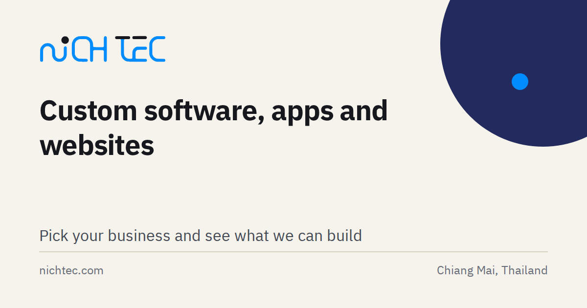 Software, App & Website Development, Chiang Mai | NICH TEC